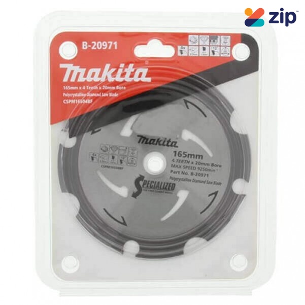 Makita B-20971 - 165mm x 20 x 4T PCD Fibre Cement Blade